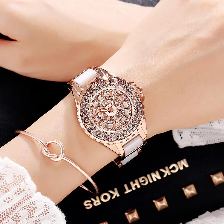 Elegant Simple Style Solid Color One Piece Buckle Quartz Women's Watches
