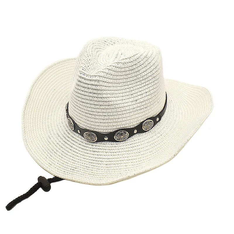 women's vacation beach solid color wide eaves straw hat