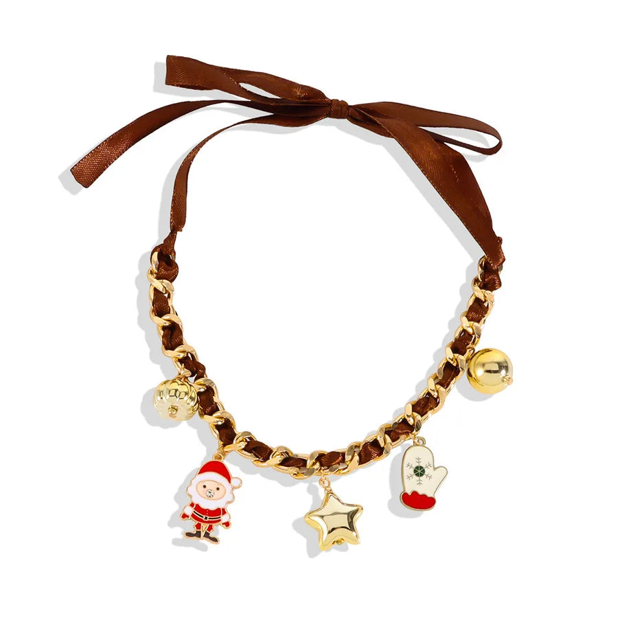 Fashionable Christmas Gift Santa Claus Pendant Necklace Trendy  Christmas Snowflake Creative Clavicle Chain
