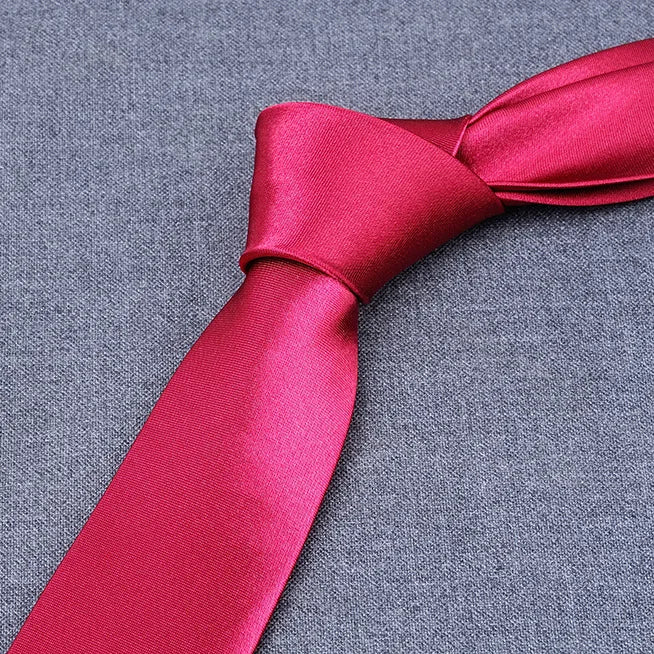 formal solid color polyester satin unisex tie