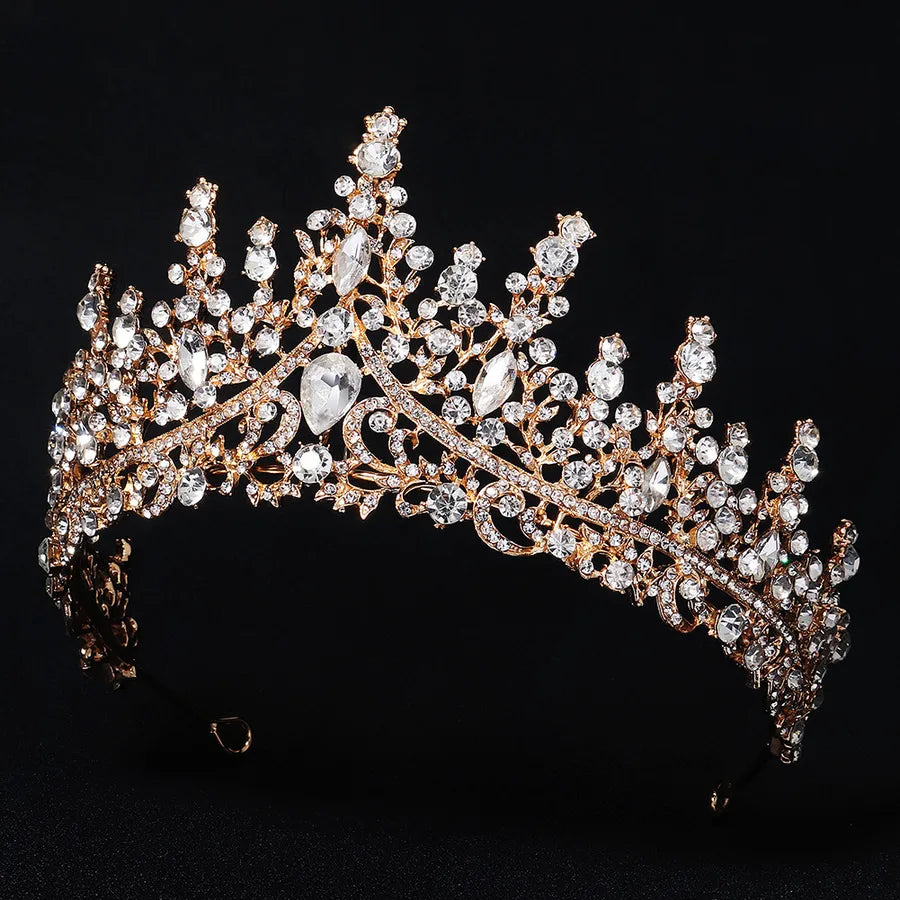new retro luxury full diamond alloy crown wedding dress wholesale nihaodropshipping