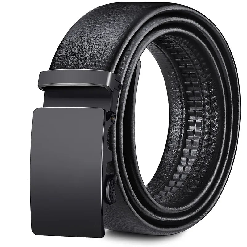 direct Belt Men's wholesale Youth Business soft leather 3.5 Automatic buckle Black Belt running Jianghu goods source