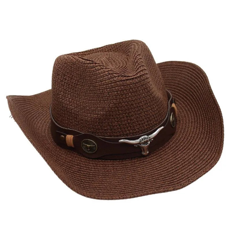 Women's Retro Ethnic Style Solid Color Crimping Straw Hat