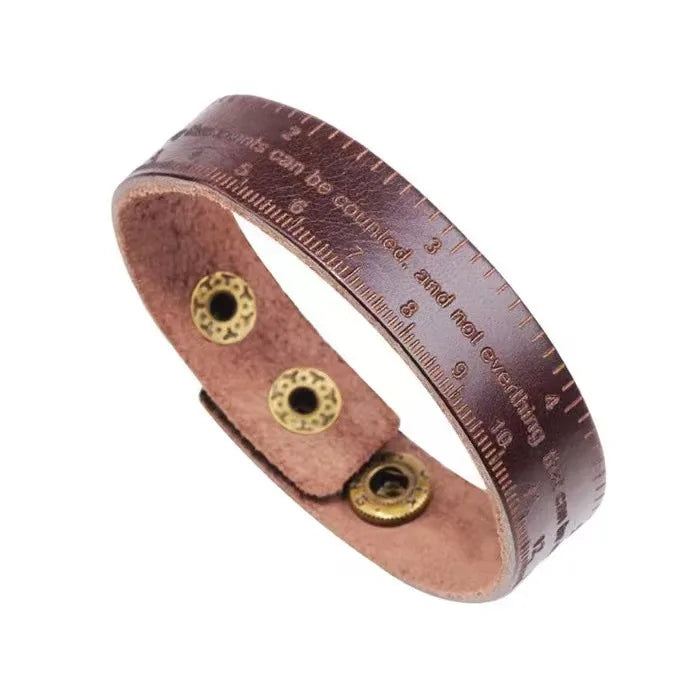 Style ECG Cowhide Student Bracelet Scale Ruler Bracelet Full of Passion and Belief Bracelet