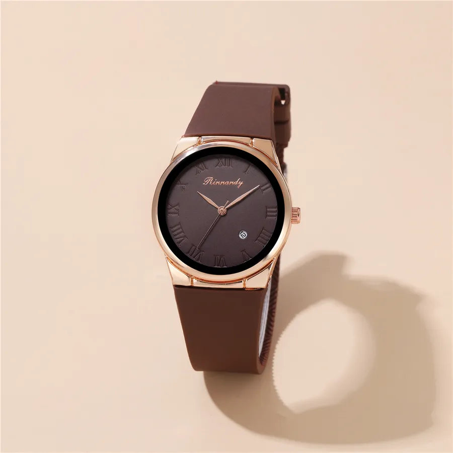 Simple Style Round Buckle Quartz Women's Watches