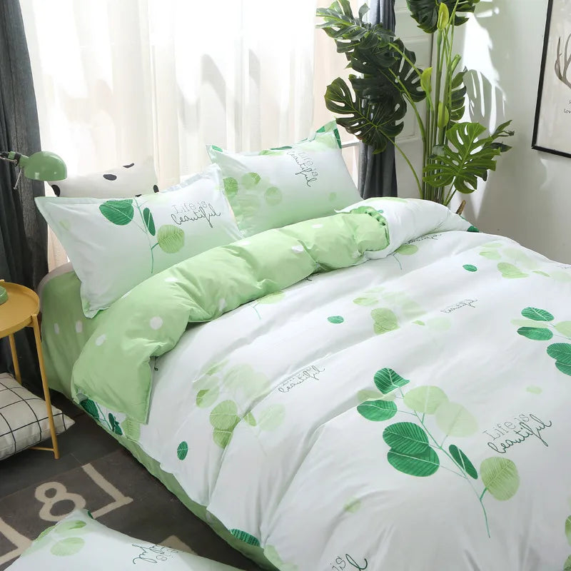 Factory wholesale Aloe cotton four-piece bedding set student dormitory quilt sheet 4-piece one-piece delivery