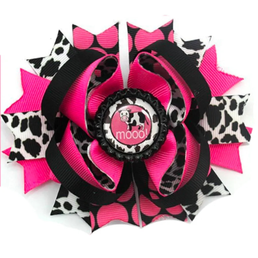Hot Selling  Milk Bow Western Denim cowgirl   Children's Hairpin