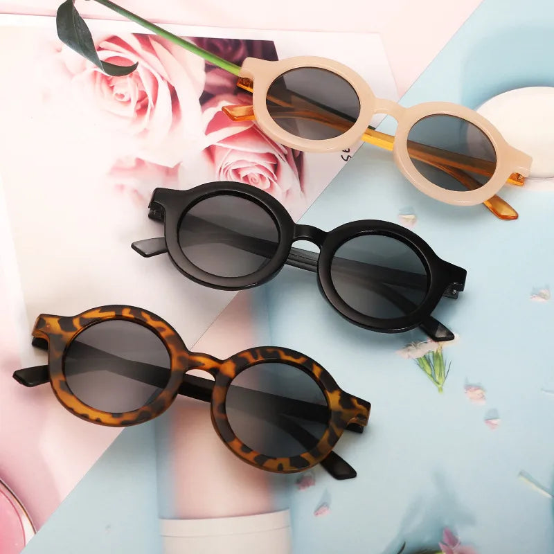 New Retro Round Frame Children's Sunglasses Anti-Blue Ultraviolet Trendy Men's Sunglasses Danish Frosted Multicolor Glasses