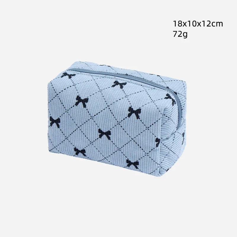 Cute Bow Knot Cotton Square Makeup Bags & Storage