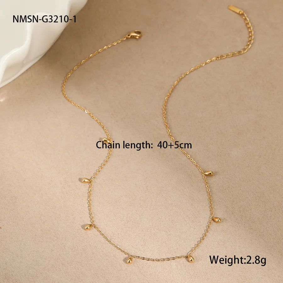 Wholesale Jewelry Minimalist Style Simple Style Commute Water Droplets 304 Stainless Steel Necklace