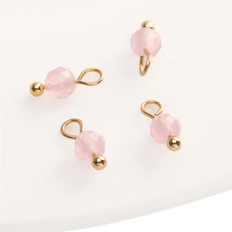 Handmade Natural Stone Pendant Beads Small Drop Earrings Bracelet Necklace Weaving Material Accessories Simple Style Jewelry