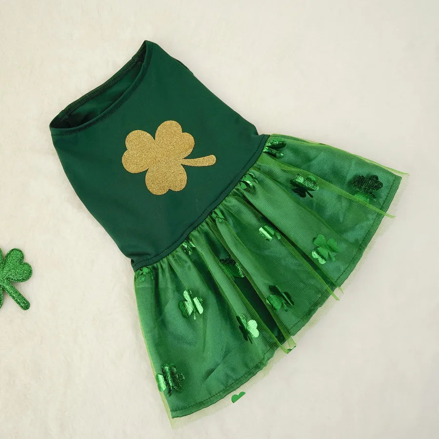 Casual Cute Polyester St. Patrick Shamrock Pet Clothing