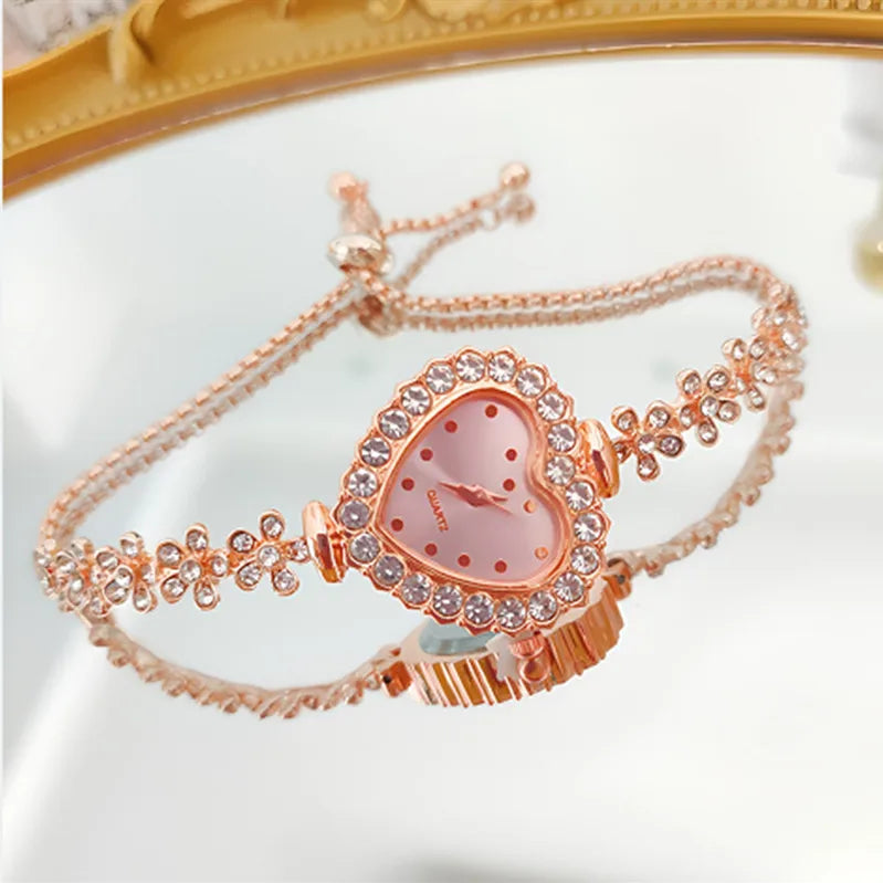 Elegant Lady Heart Shape Buckle Quartz Watch Women's Watches