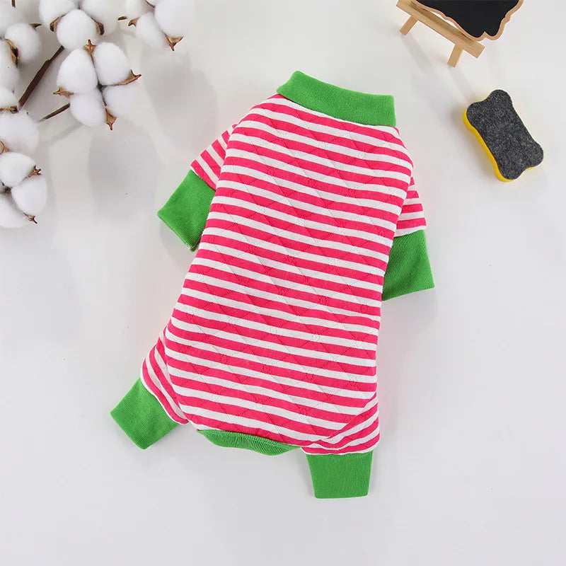 simple style cotton stripe pet clothing
