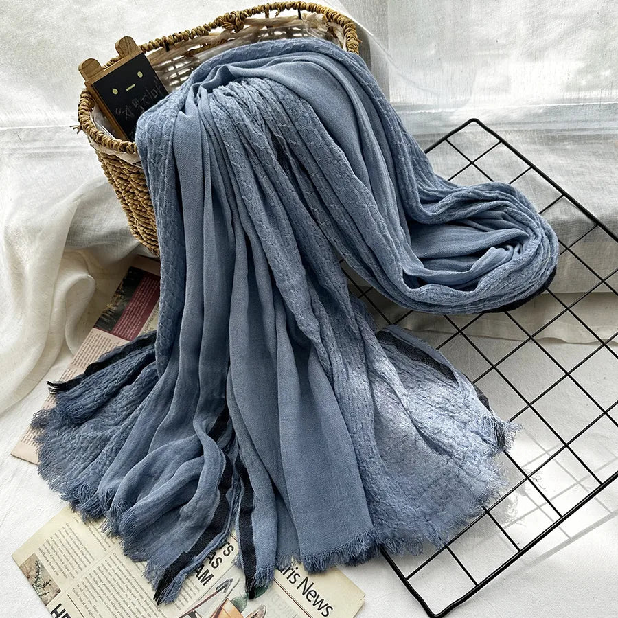 women's elegant gradient color cotton scarves & gloves
