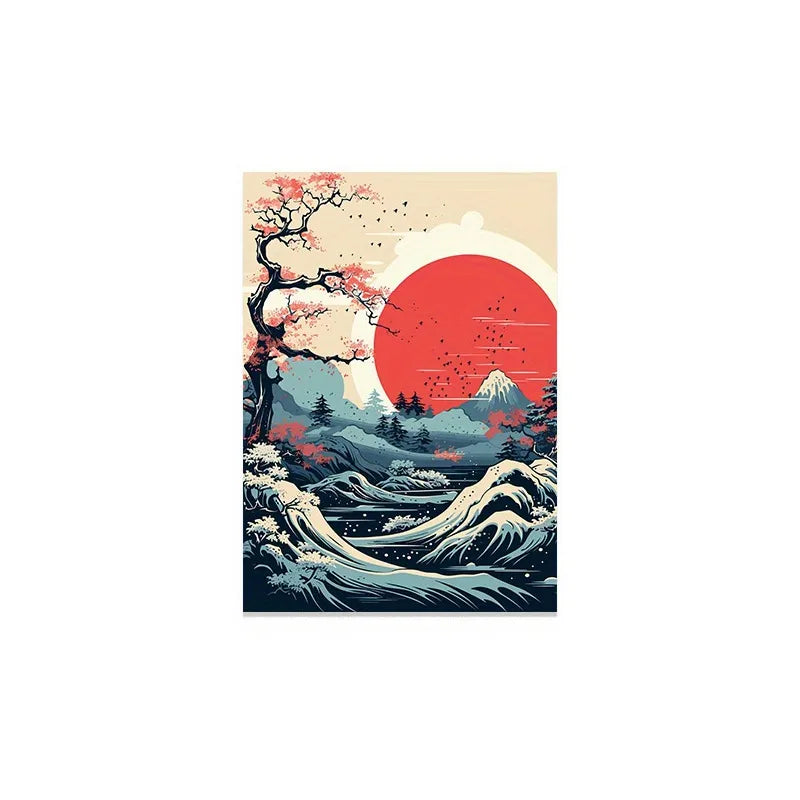 Chinoiserie Pastoral Scenery Landscape Canvas   Artificial Decorations
