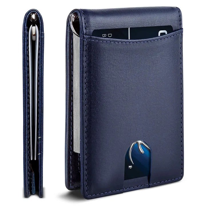 Men's Solid Color pu Flip Cover Small Wallets