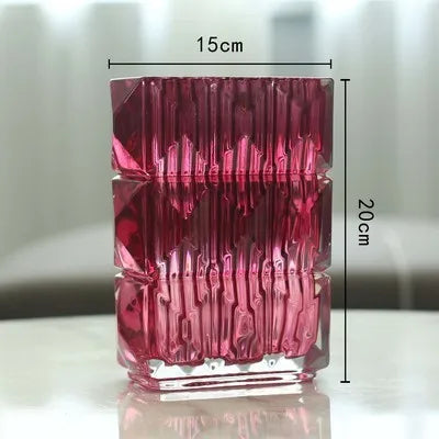 style simple crystal glass vase wholesale hydroponic living room flower arrangement transparent ornaments high-grade net red vase