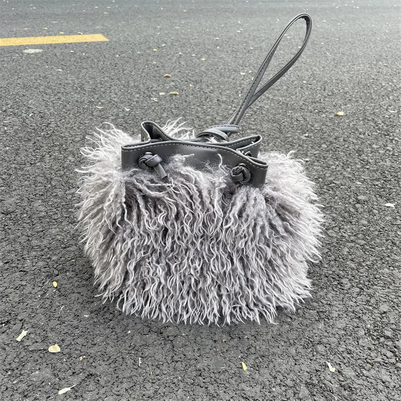 women's medium all seasons plush basic bucket bag