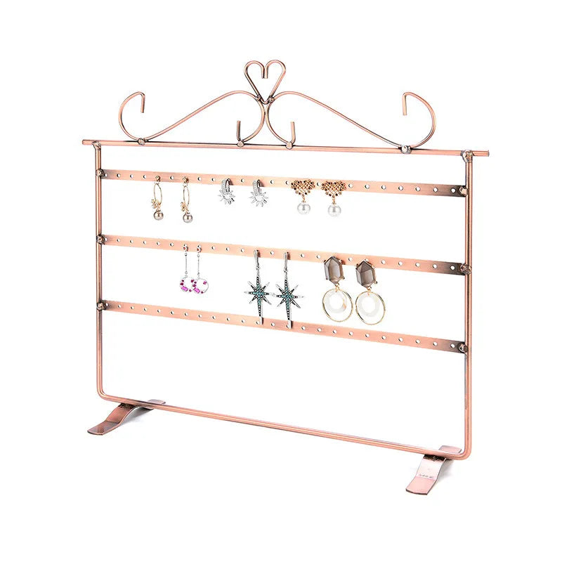 hot-selling three-tier iron display rack double-sided earring storage rack wholesale nihaodropshipping