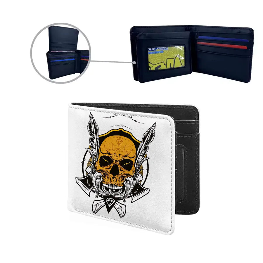 Men's Skull Pu Leather Flip Cover Wallets