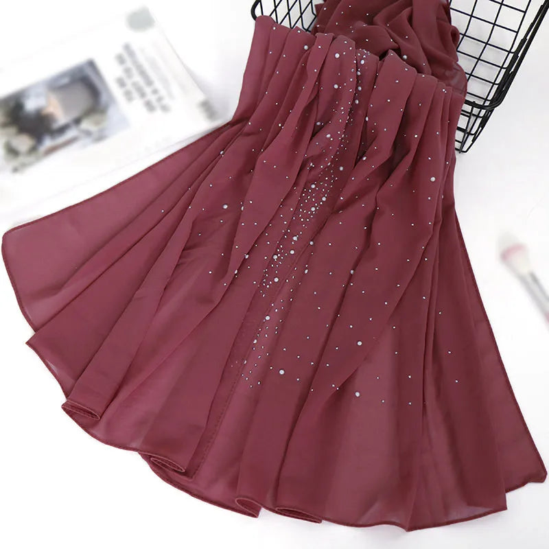 women's retro solid color chiffon silk scarves