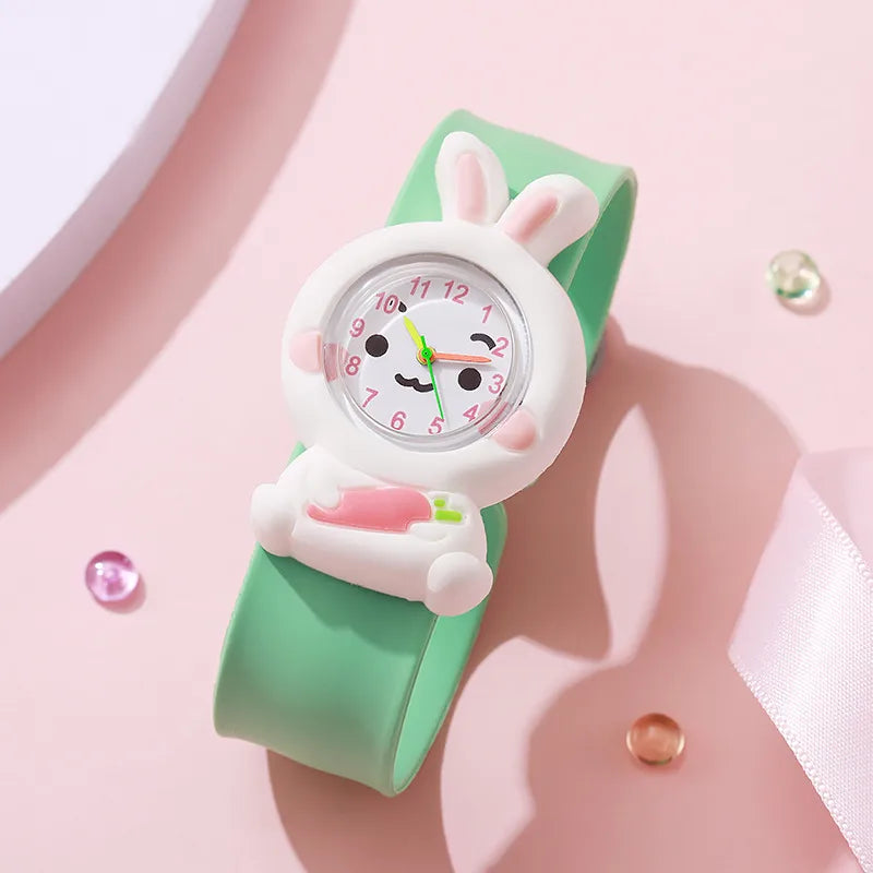 Moe fun rabbit shape cartoon children's watch to accompany baby happy time