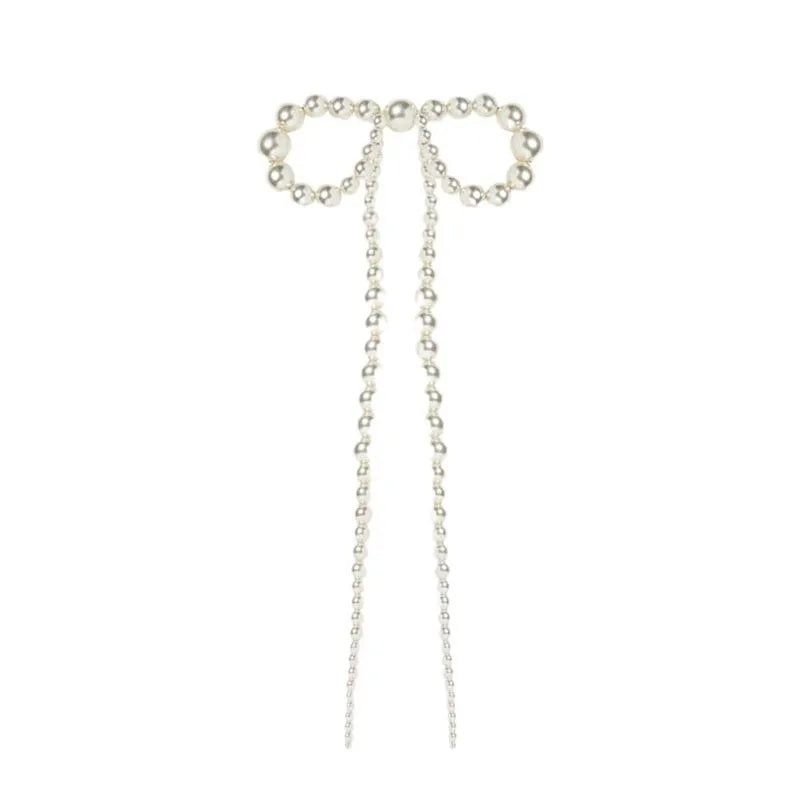 Elegant Sweet Women's Bow Knot Imitation Pearl Hair Clip