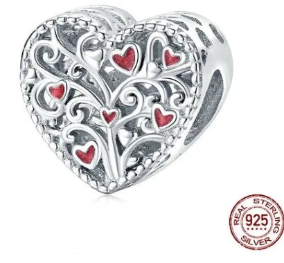 1 Piece 925 Sterling Silver Rhinestones Heart Shape Jewelry Accessories