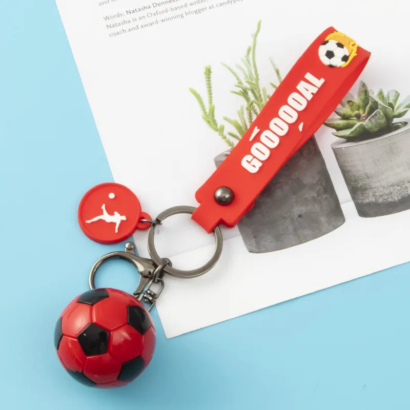 fashion letter football pvc unisex bag pendant keychain 1 piece