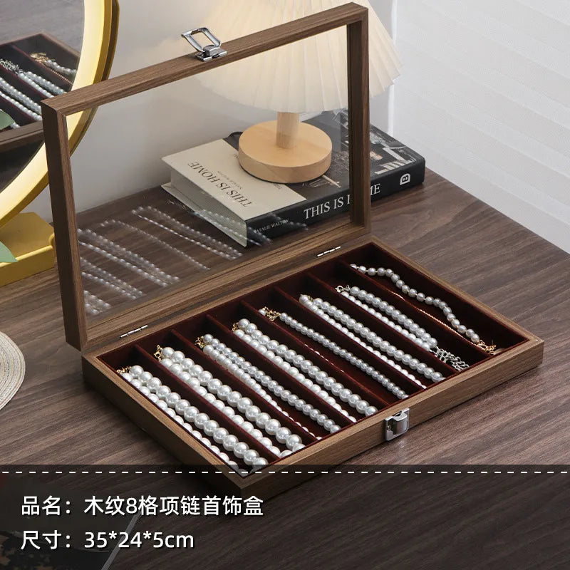 Large Capacity Dustproof Necklace Storage Box Snake Bone Chain Jewelry Display Case Hand Bracelet Earring Organizer Box
