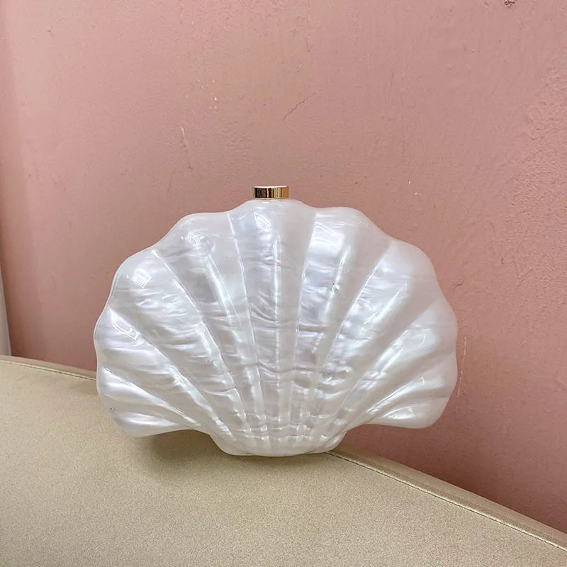 Arylic Solid Color Shell Evening Bags