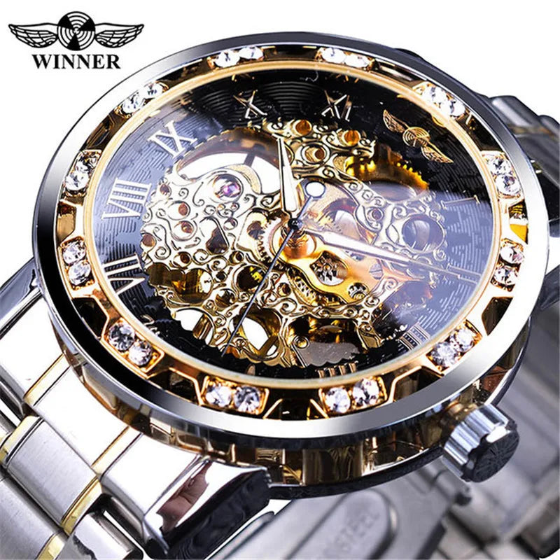 casual geometric buckle mechanical men's watches