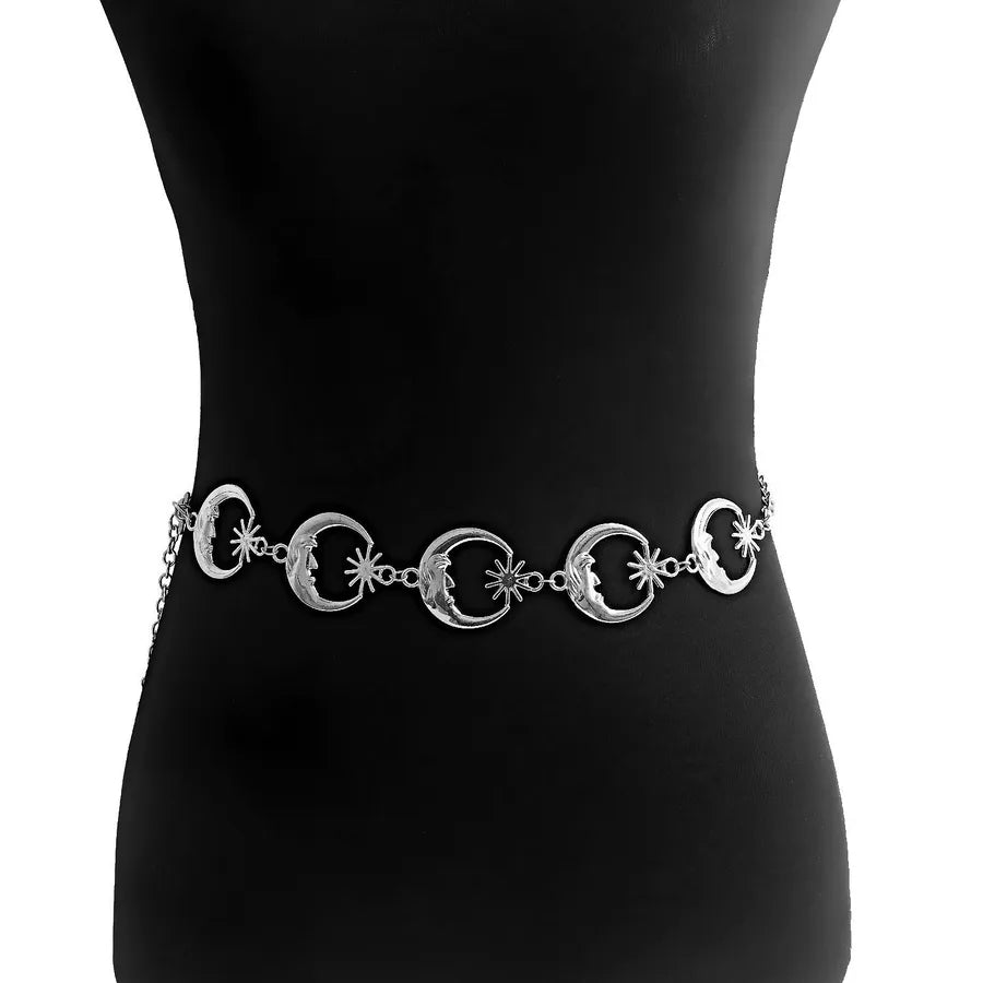 Foreign trade atmosphere metal pendant waist chain women's accessories new fashion hot girl body chain dress belt chain