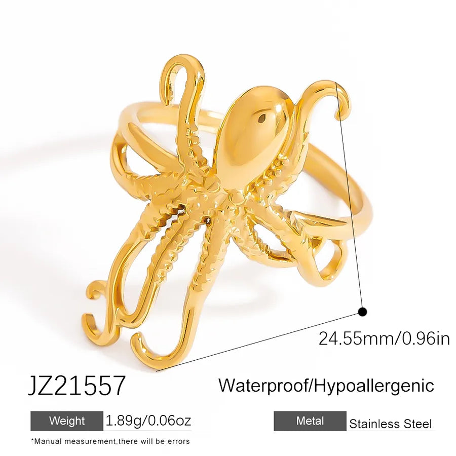 Wholesale Jewelry Vacation Beach Octopus 304 Stainless Steel Rings