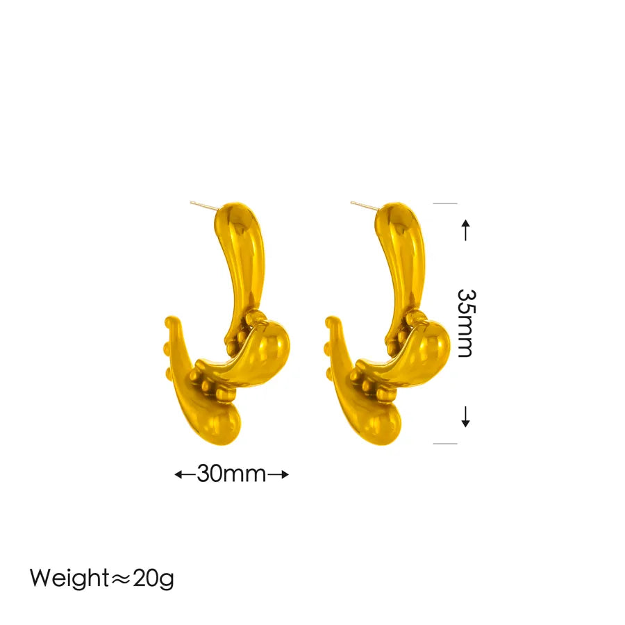 1 Pair Glam Classical Luxurious C Shape 304 Stainless Steel Ear Studs