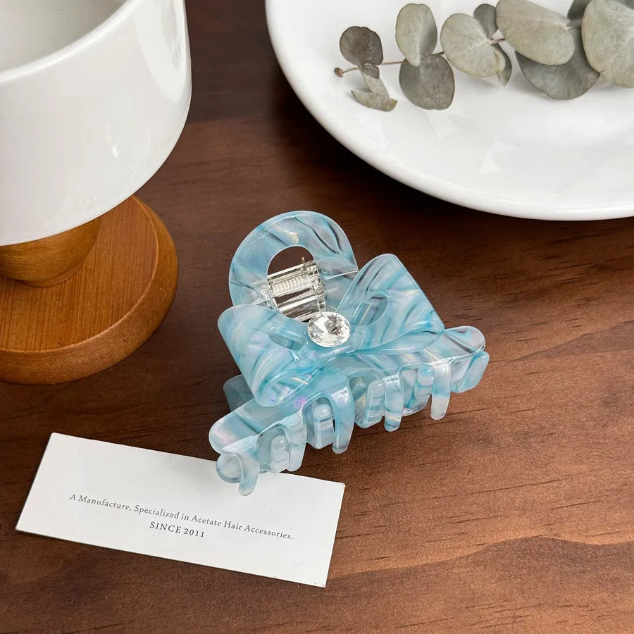 Dove Acetate Board Diamond Embedded Hair Accessories Elegant Half Updo Butterfly Knot Hair Clips Stylish Hairgrips For Women