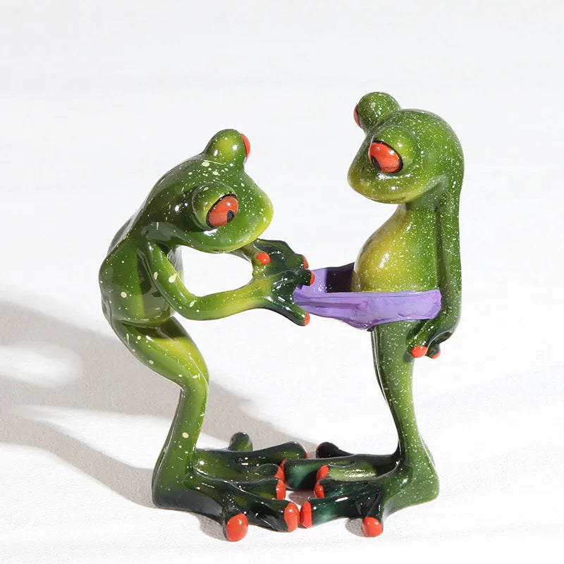 Cute Frog Resin Ornaments Artificial Decorations