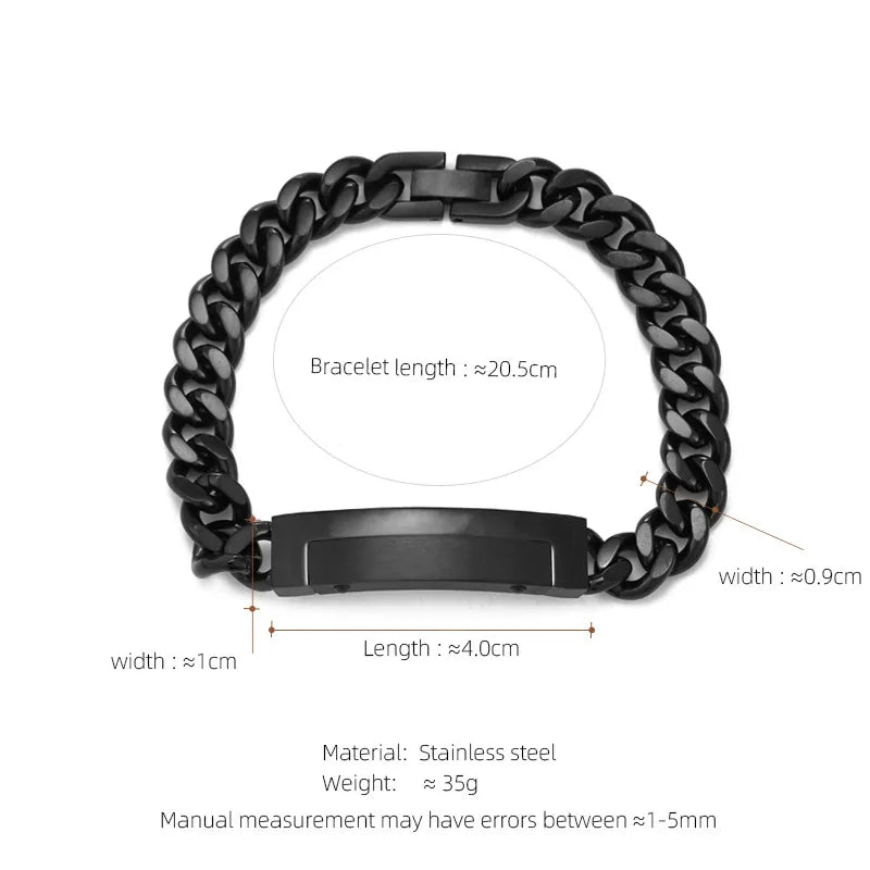 Hip-Hop Geometric 304 Stainless Steel Plating Men's Bracelets Men Chain Bracelets