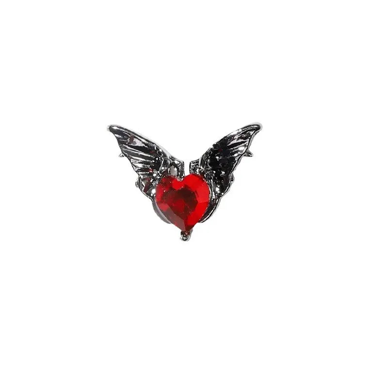 Halloween Dark Series Nail Ornament Three-Dimensional Diamond-Inlaid Cross Love Alloy Nail Accessories Wholesale