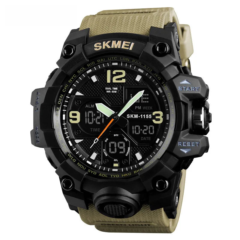 skmei men's waterproof electronic watch multi-functional dual display electronic watch outdoor sports watch wholesale