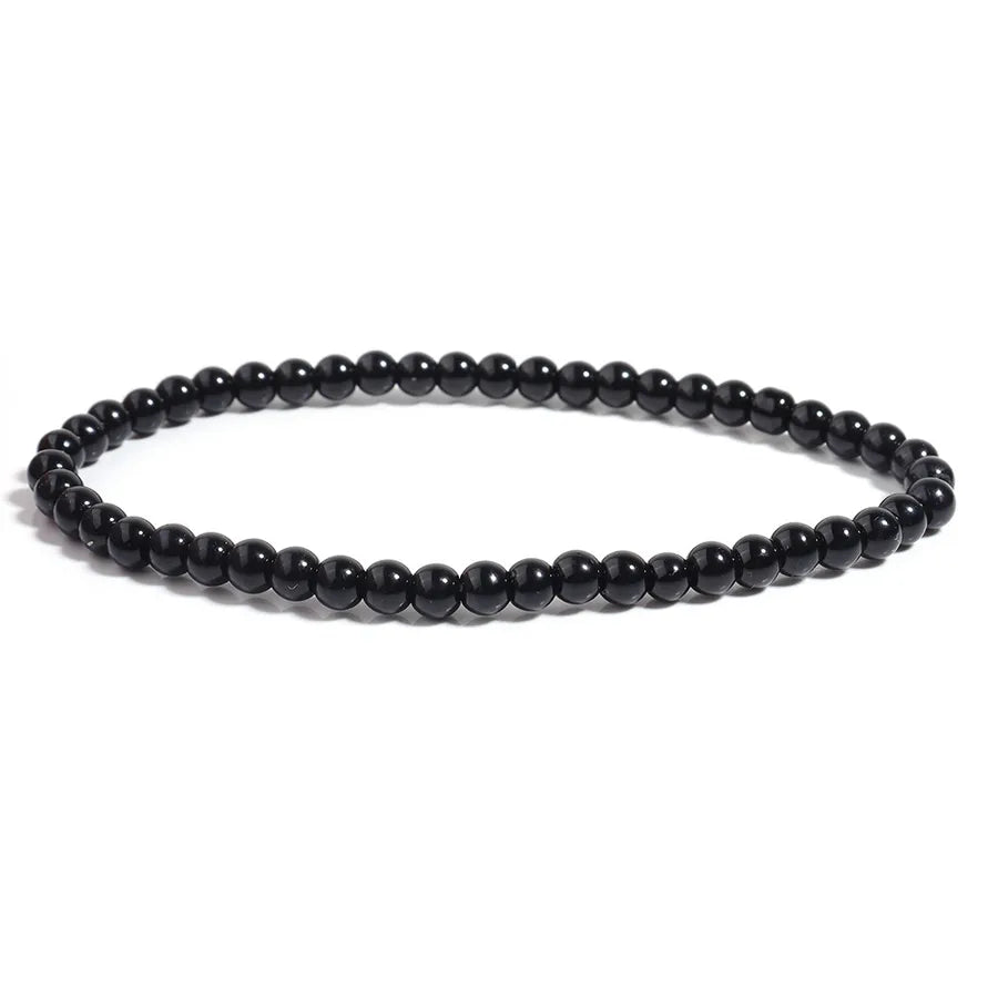 Explosions 4mm Natural Stone Mini Energy Bracelet Women's Gone Beads Semi-precious Stacked Jewelry Bracelet