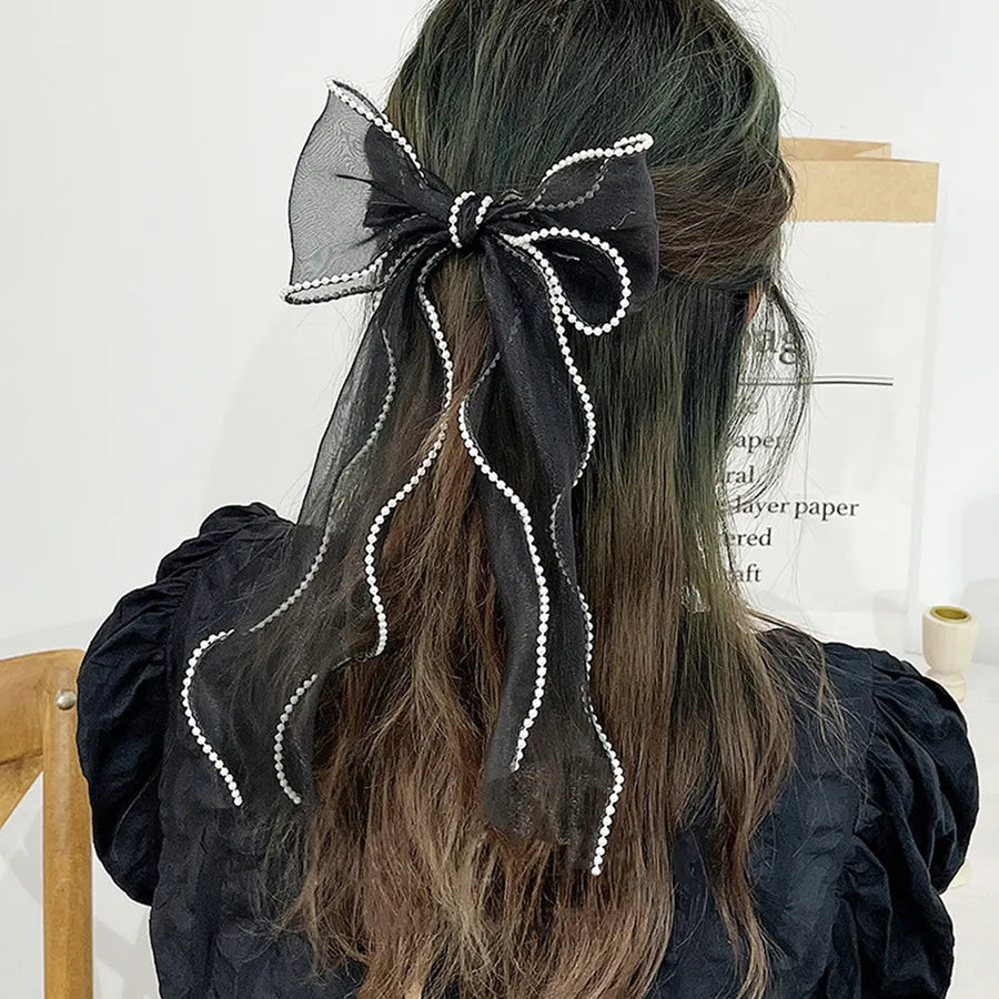 Classic Style Women's Bow Knot Fabric Spring Clip