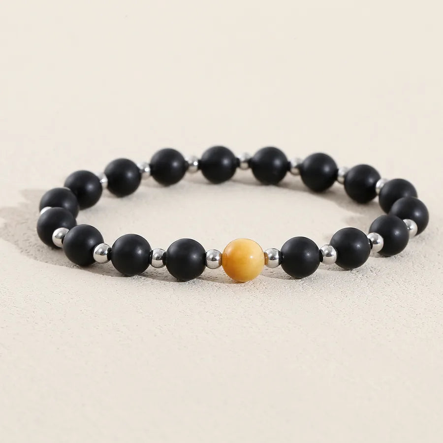 Casual Commute Solid Color Stone Men's Bracelets Men Beaded Bracelets