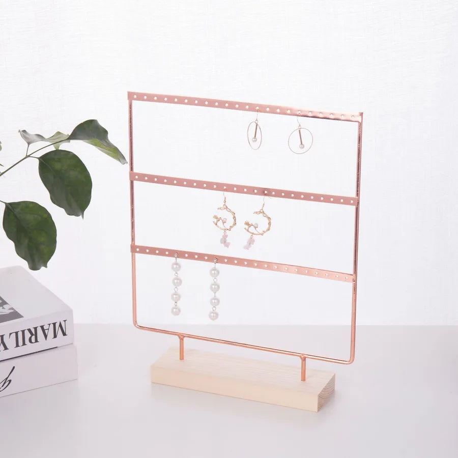 Wrought Iron Creative Earrings Pine Bottom Household Hanging Earrings Earrings Storage Jewelry Display Shelf Factory Wholesale