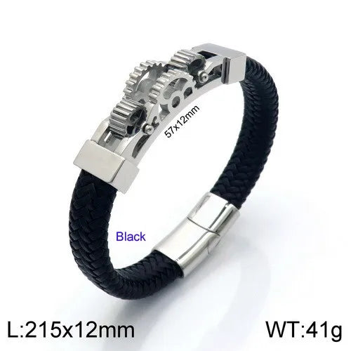 Vintage Style Rock Streetwear Geometric Titanium Steel Plating 18K Gold Plated Men's Bangle
