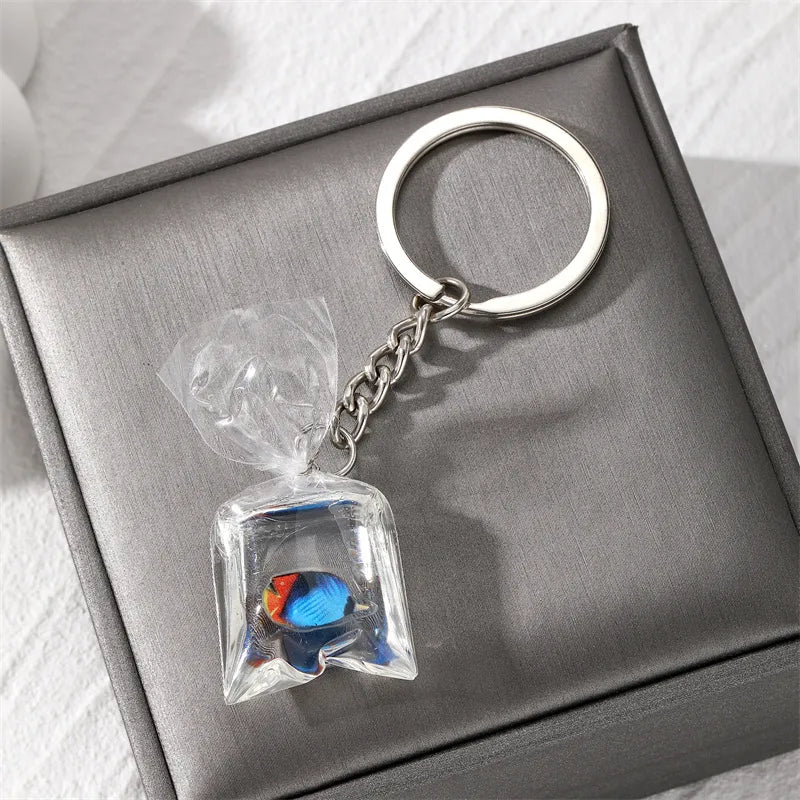 casual vintage style simple style fish resin bag pendant keychain