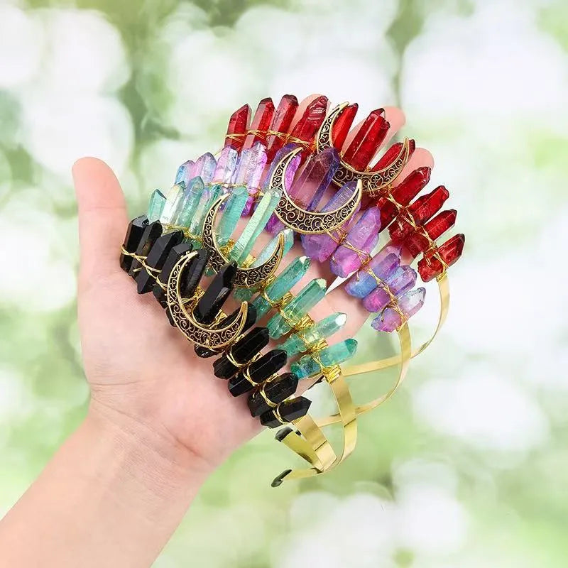 Handmade Pastoral Women's Solid Color Gem Hair Band