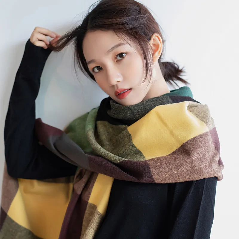 Women's Simple Style Commute Plaid Polyester Scarf