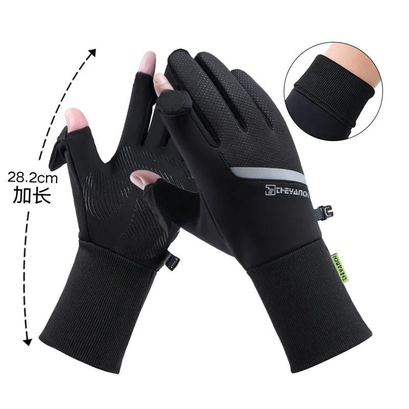 Cycling gloves winter Q9063 Waterproof warm velvet touch screen windproof motorcycle fitness outdoor sports gloves